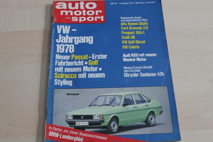 Deckblatt Auto Motor und Sport (16/1977)